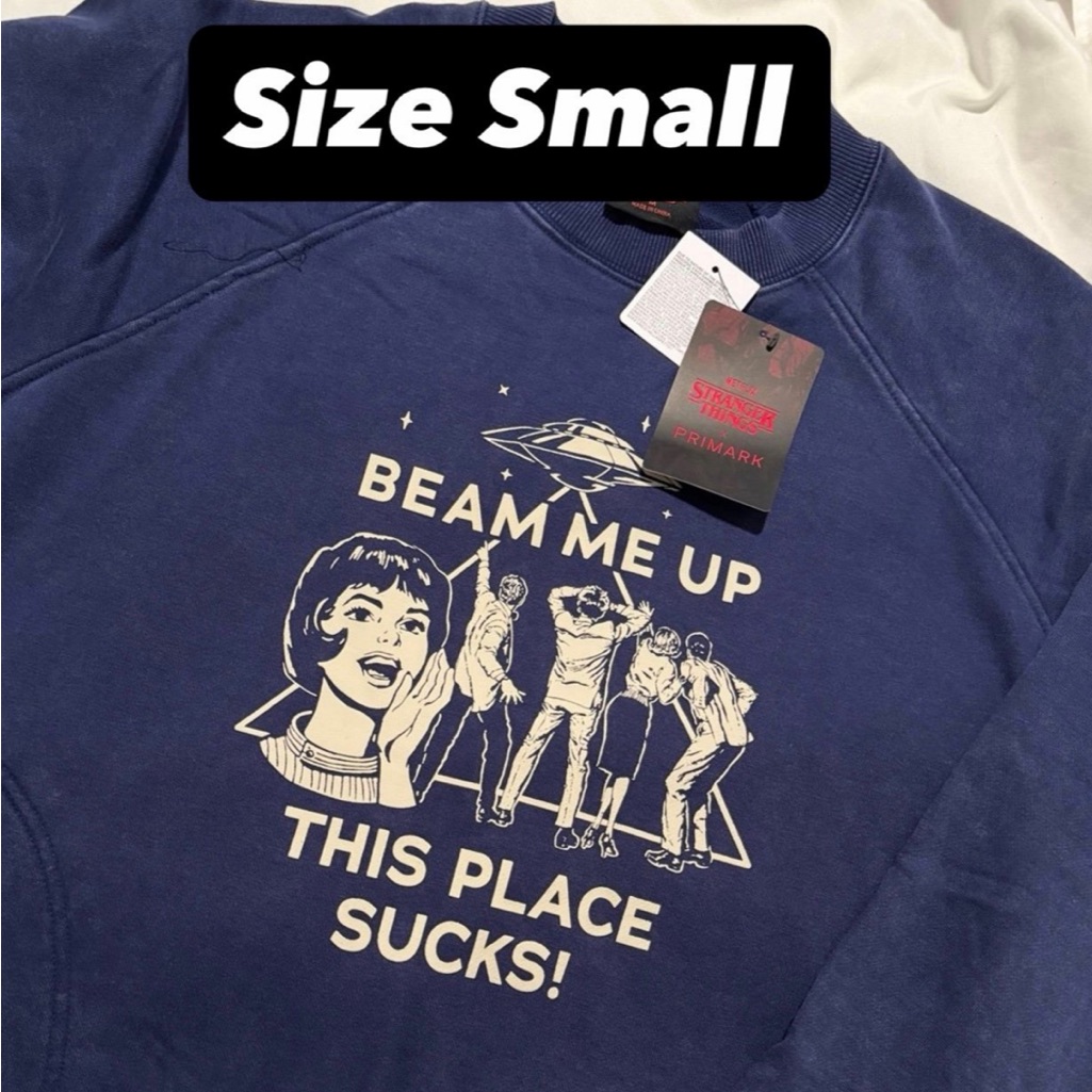 Stranger Things Beam Me Up Sweatshirt Size Small